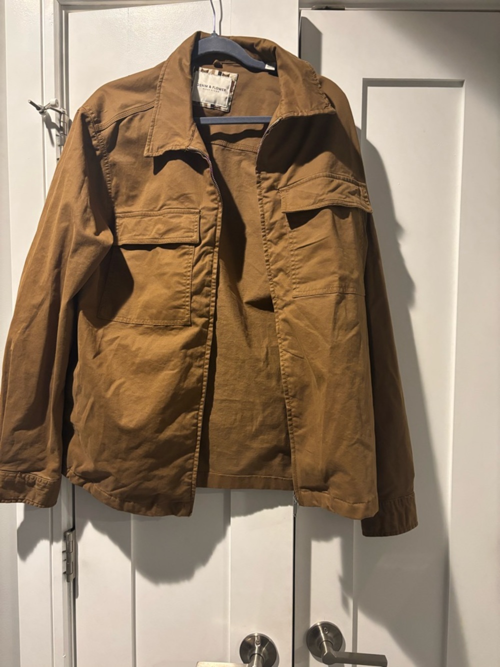 Denim & Flower Men's Lightweight Shirt Jacket in Brown